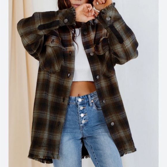 We The Free Anneli Plaid Shirt Jacket XL - Picture 5 of 11